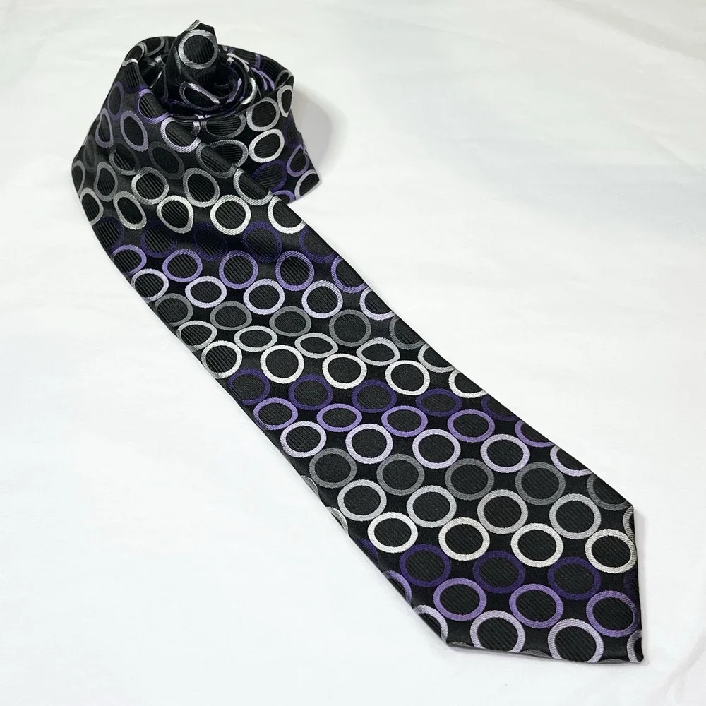 MICHAEL KORS Men's 100% Polyester Tie Purple Geometric ~ NEW MSRP: $69.50